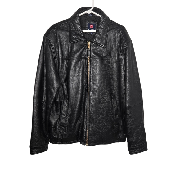 Vintage 90s Ralph Lauren Chaps Men's Black Leather Jacket Sz Large